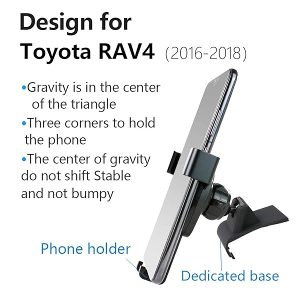 musttrue LUNQIN Car Phone Holder for Toyota RAV4 2016 to 2018 Auto Accessories Navigation Bracket Mobile Cell Phone Mount - View 7 of 7