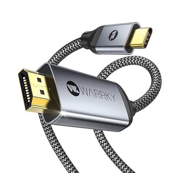 Warrky Warrky USB C to HDMI Cable 4K - Compatible with iPhone 15, MacBook, iPad Pro, Galaxy & More