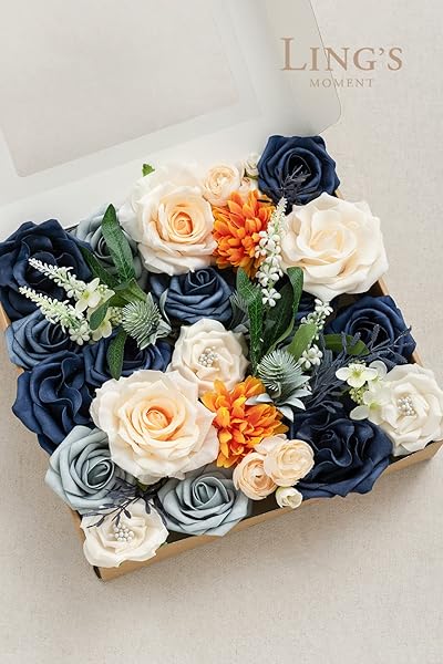 Ling's moment Ling's Moment Navy Blue Artificial Flowers Grand Box Set for DIY Bouquets Centerpieces Garlands and Flower Arrangements - View 6 of 7