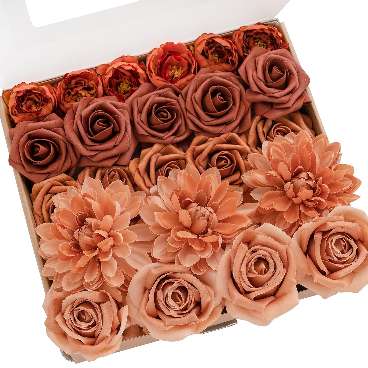 Ling's moment Ling's Moment Pink Blush Artificial Flowers Silk Hydrangea Foam Roses Gardenia Combo for DIY Wedding Bouquets Centerpieces 24pcs - View 6 of 9