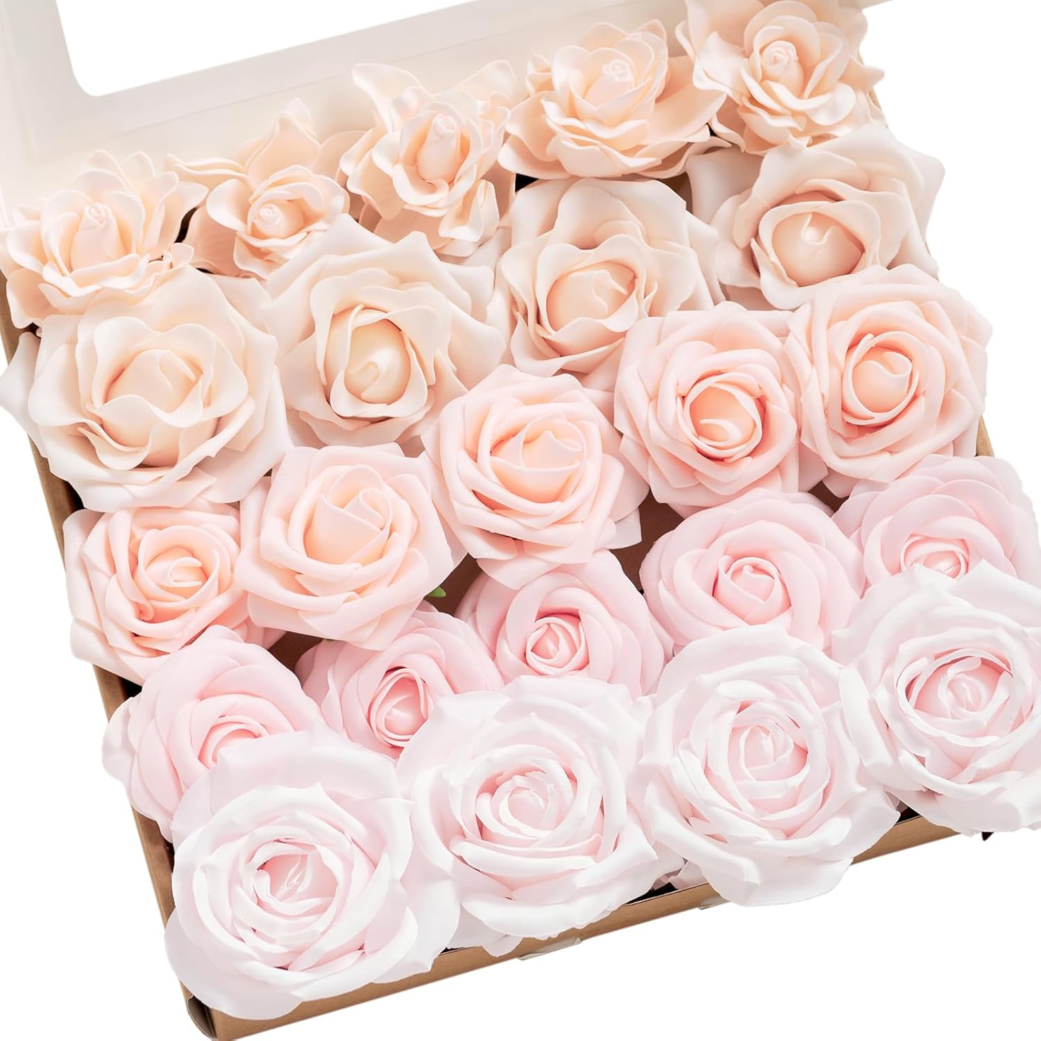 Ling's moment Ling's Moment Pink Blush Artificial Flowers Silk Hydrangea Foam Roses Gardenia Combo for DIY Wedding Bouquets Centerpieces 24pcs - View 7 of 9