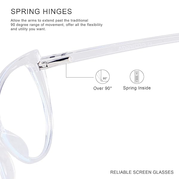 ANDWOOD ANDWOOD Blue Light Blocking Glasses for Women Cat Eye Clear Frame Stylish Eyewear for Computer Use - View 4 of 7