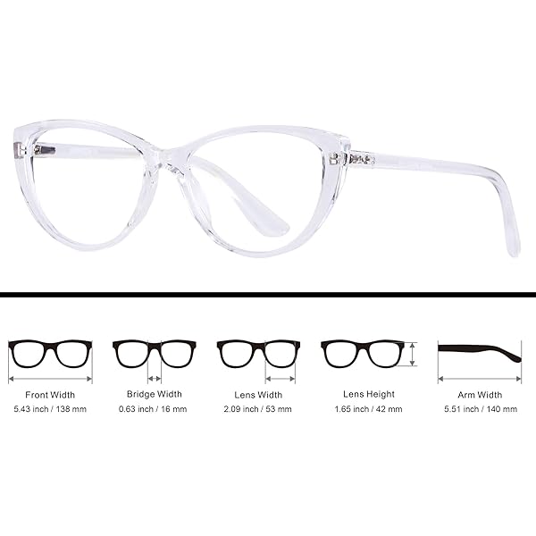 ANDWOOD ANDWOOD Blue Light Blocking Glasses for Women Cat Eye Clear Frame Stylish Eyewear for Computer Use - View 7 of 7