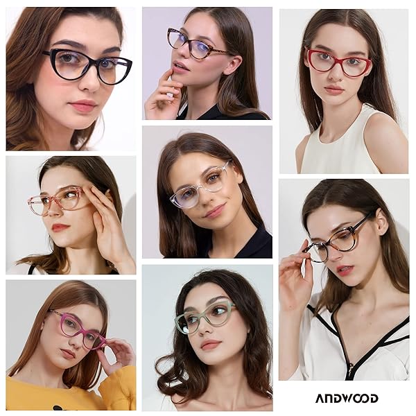 ANDWOOD ANDWOOD Blue Light Blocking Glasses for Women Cat Eye Tortoise Frame Clear Reading Eyeglasses Bluelight Blocker Computer Use - View 5 of 7