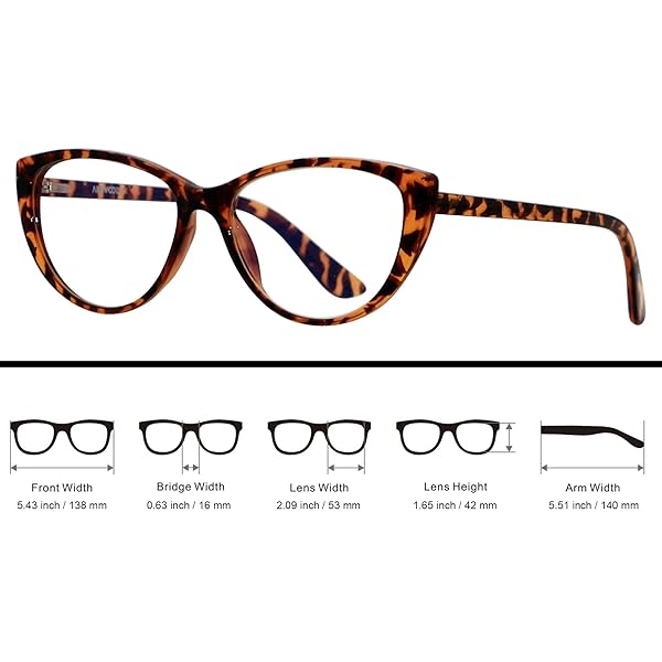 ANDWOOD ANDWOOD Blue Light Blocking Glasses for Women Cat Eye Tortoise Frame Clear Reading Eyeglasses Bluelight Blocker Computer Use - View 6 of 7
