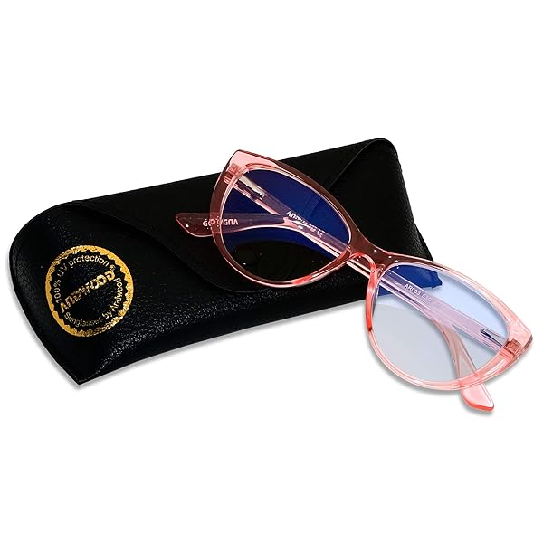 ANDWOOD ANDWOOD Blue Light Blocking Glasses for Women Cat Eye Frame in Pink Clear Bluelight Blocker Eyeglasses for Computer Use - View 3 of 7