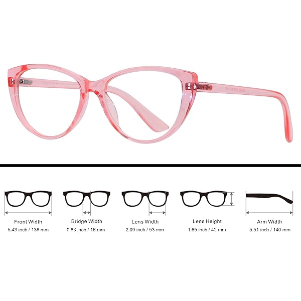 ANDWOOD ANDWOOD Blue Light Blocking Glasses for Women Cat Eye Frame in Pink Clear Bluelight Blocker Eyeglasses for Computer Use - View 6 of 7