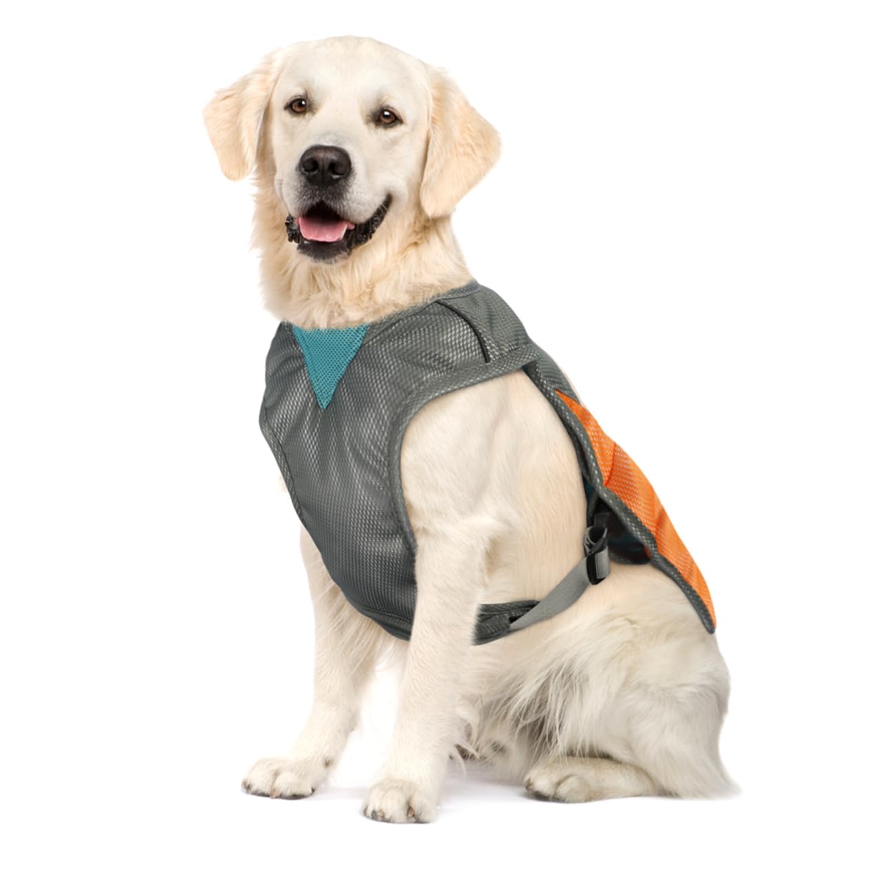 POPETPOP POPETPOP Dog Cooling Vest Reflective Adjustable Pet Cooler Jacket for Small Medium Dogs in Orange - View 4 of 9