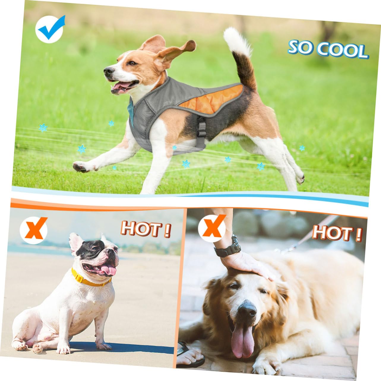 POPETPOP POPETPOP Dog Cooling Vest Reflective Adjustable Pet Cooler Jacket for Small Medium Dogs in Orange - View 8 of 9