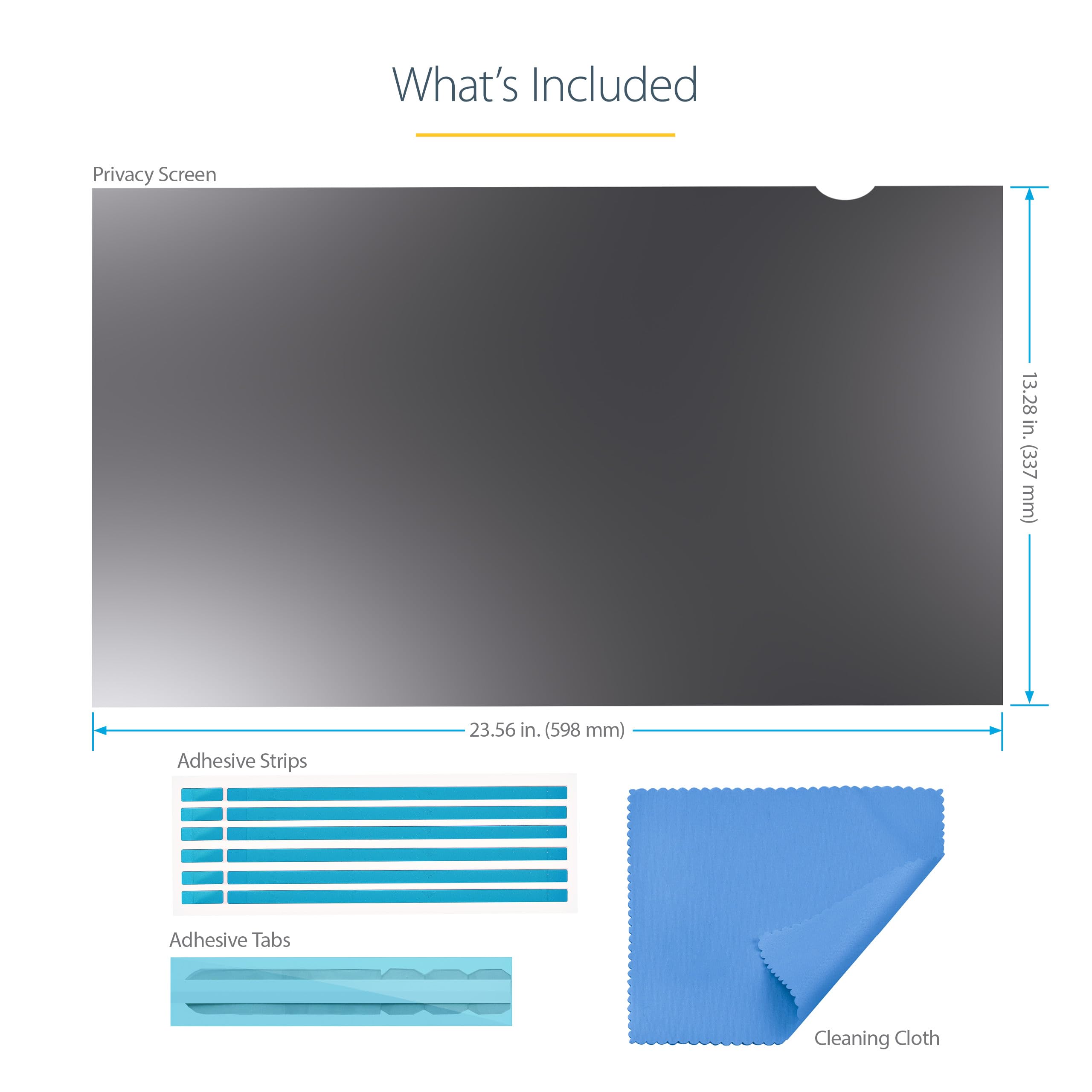 StarTech.com StarTech Monitor Privacy Screen 27 inch PC Display Blue Light Reducing Security Filter Matte Glossy 16:9 WideScreen TAA - View 8 of 9