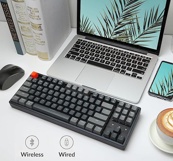 Keychron Keychron K8 Wireless Mechanical Keyboard Hot-swappable Tenkeyless 87 Keys RGB Gateron Brown Switch Aluminum Frame for Mac and Windows - View 3 of 10