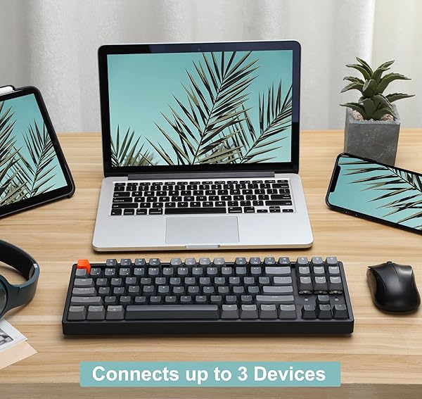 Keychron Keychron K8 Wireless Mechanical Keyboard Hot-swappable Tenkeyless 87 Keys RGB Gateron Brown Switch Aluminum Frame for Mac and Windows - View 4 of 10