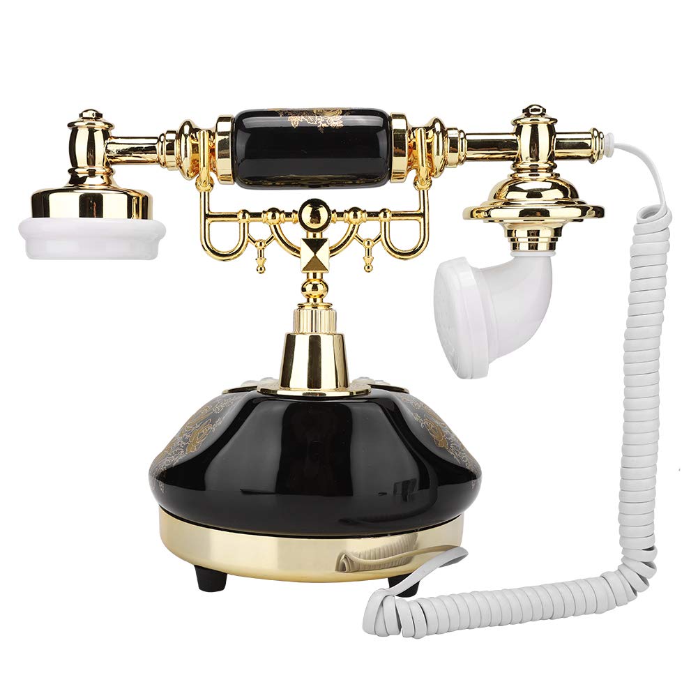 Yoidesu Retro Vintage Antique Telephone Classic Fixed Digital Caller ID Home Decor Black Gold - View 5 of 9
