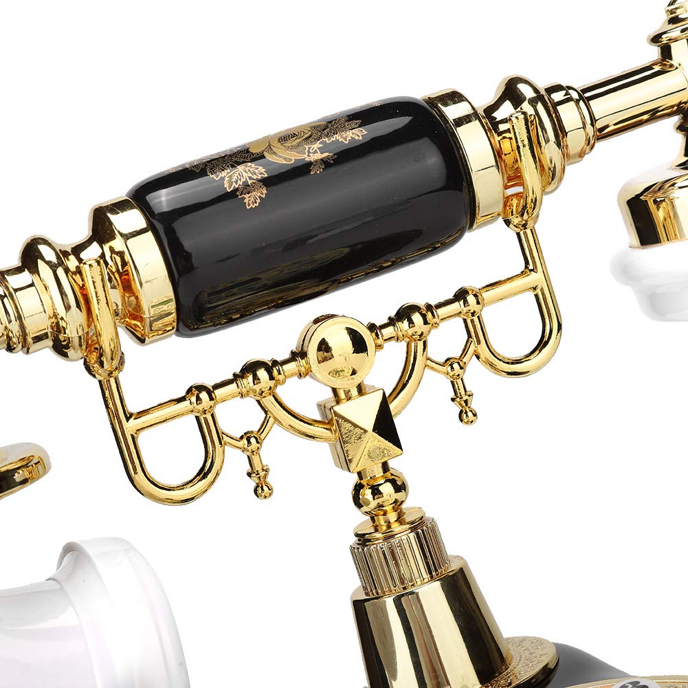 Yoidesu Retro Vintage Antique Telephone Classic Fixed Digital Caller ID Home Decor Black Gold - View 8 of 9