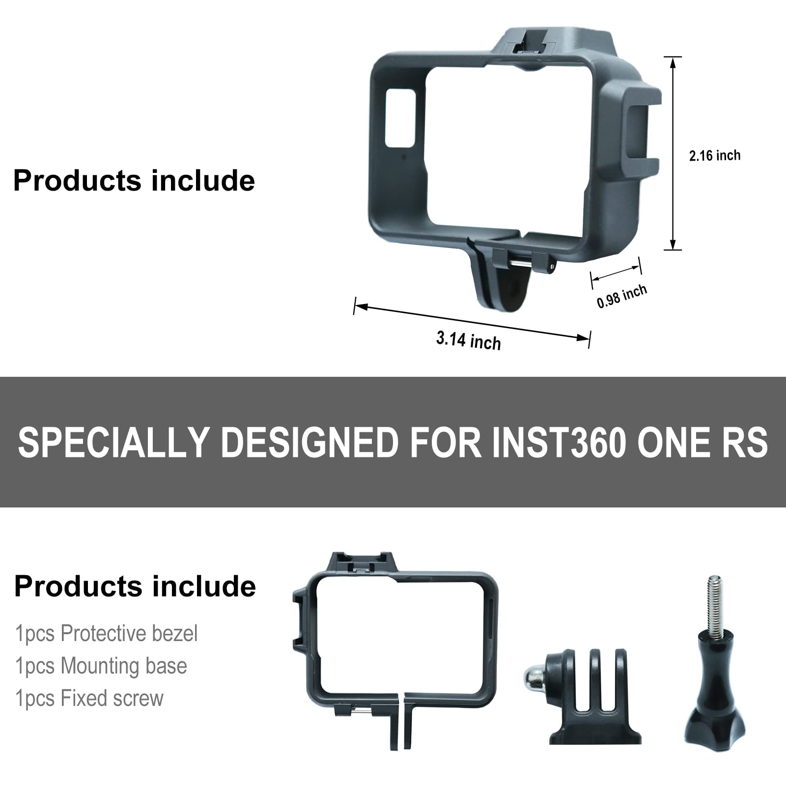 Insta360 ONE RS Mounting Bracket Protective Case Cage Accessories for Fast Installation - View 6 of 7