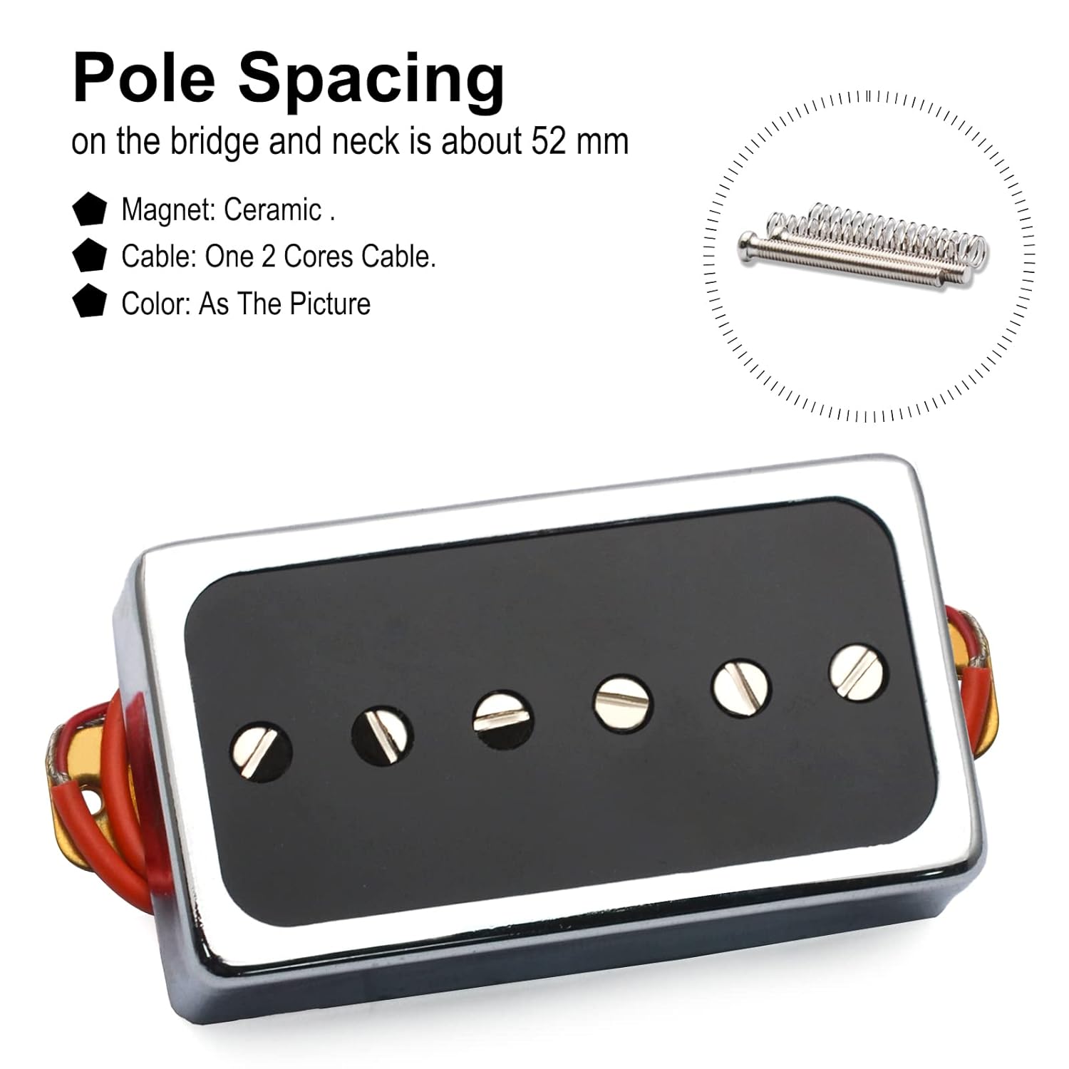 SAPHUE SAPHUE Electric Guitar Pickups Bridge and Neck Set for Les Paul P90 Style Humbucker Size Electric Guitar Upgrade Your Sound Today - View 3 of 7