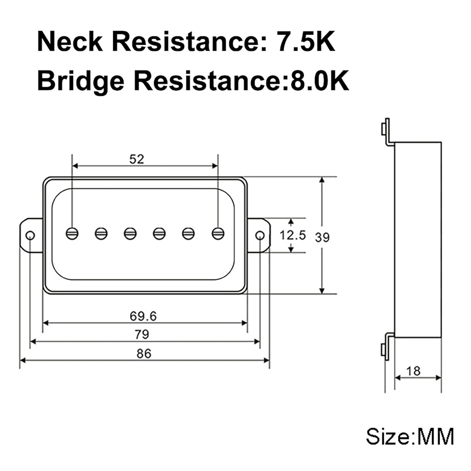SAPHUE SAPHUE Electric Guitar Pickups Bridge and Neck Set for Les Paul P90 Style Humbucker Size Electric Guitar Upgrade Your Sound Today - View 5 of 7
