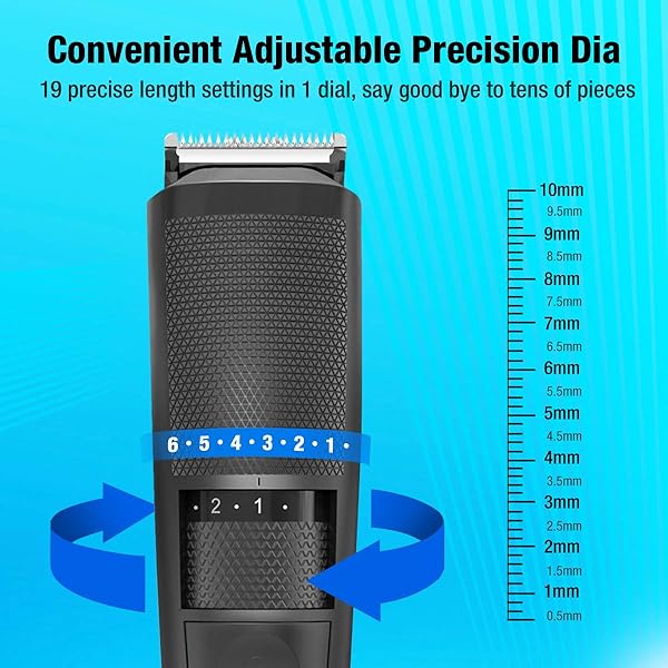 PRITECH PRITECH Cordless Electric Hair Clipper and Beard Trimmer for Men with 20 Adjustable Settings and Comb Attachment Black - View 5 of 8