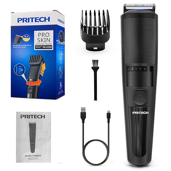 PRITECH PRITECH Cordless Electric Hair Clipper and Beard Trimmer for Men with 20 Adjustable Settings and Comb Attachment Black - View 8 of 8
