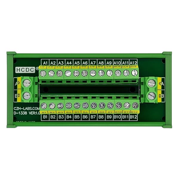 HCDC 30Amp 300V 2x12 Position Terminal Block Distribution Module DIN Rail Mount for Efficient Wiring Solutions - View 6 of 9