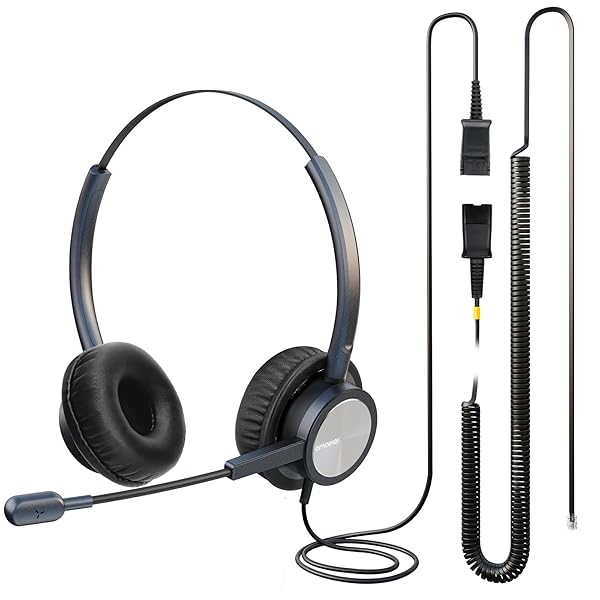 EMAIKER Noise-Canceling Wired Headset for Cisco IP Phones 794X, 796X, 797X & More - Perfect Landline Solution