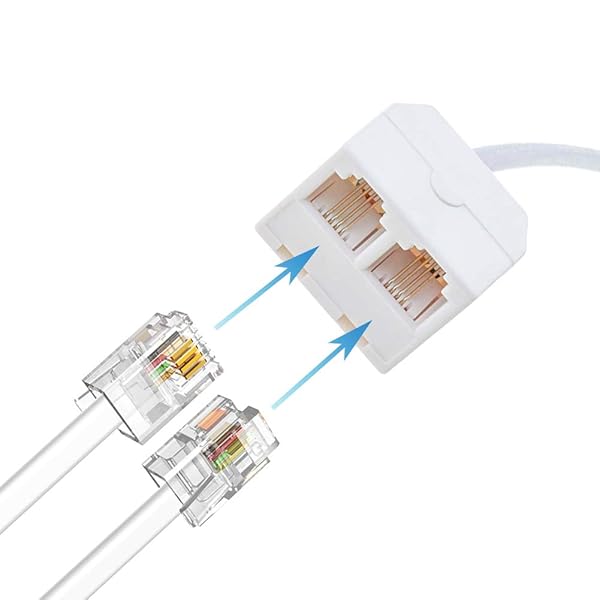 RFAdapter RFAdapter Telephone Splitter 3 Pack RJ11 Male to Female Two Way Phone Line Splitter Converter Cable for Easy Connection - View 4 of 8