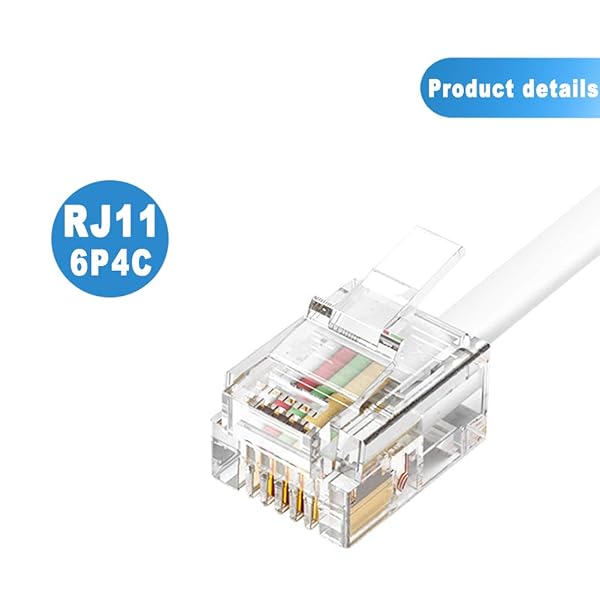 RFAdapter RFAdapter Telephone Splitter 3 Pack RJ11 Male to Female Two Way Phone Line Splitter Converter Cable for Easy Connection - View 6 of 8