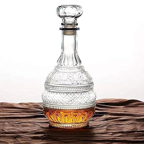 MDLUU MDLUU Glass Liquor Decanter with Airtight Stopper for Whiskey Vodka Bourbon 34oz Perfect for Home Bar Party Decor Gift