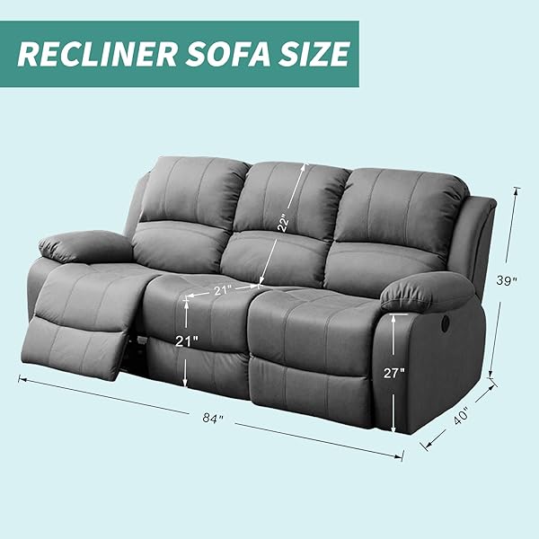 YEMYHOM YEMYHOM 8 Pieces Stretch Recliner Sofa Cover Jacquard Anti-Slip Fitted Couch Cover with Side Pocket Large Navy - View 7 of 8