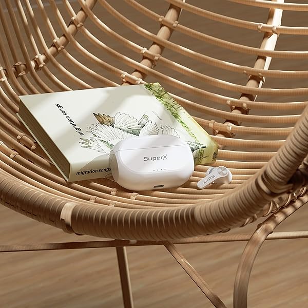 SuperX SuperX Bluetooth 5.0 Wireless Earbuds Sweatproof Headset with Charging Case and Built in Mic for Sport Pumping Bass Platinum Silver - View 9 of 9