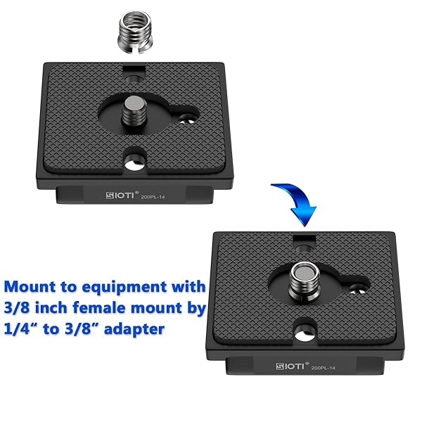 SIOTI SIOTI 200PL-14 Quick Release Plate for Manfrotto Tripods - Compatible with RC/RC2/XPRO Systems - View 6 of 8