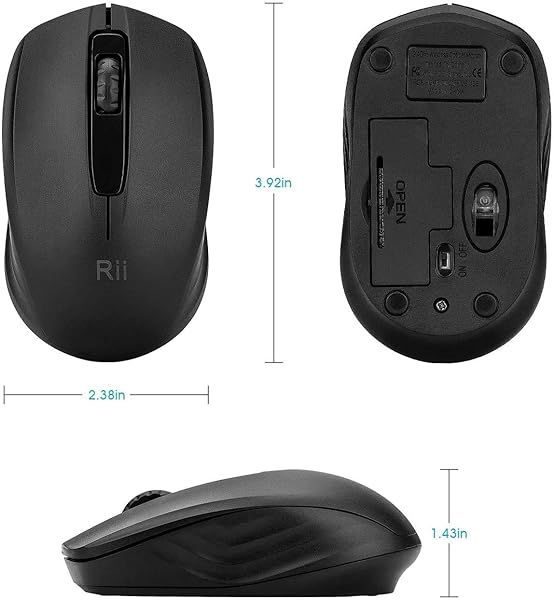 Rii Rii 10 Pack Wireless Mouse Portable Computer Mice for PC Laptop Windows Office with USB Dongle Black - View 4 of 8