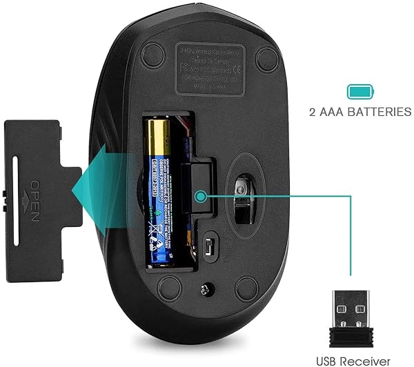 Rii Rii 10 Pack Wireless Mouse Portable Computer Mice for PC Laptop Windows Office with USB Dongle Black - View 8 of 8