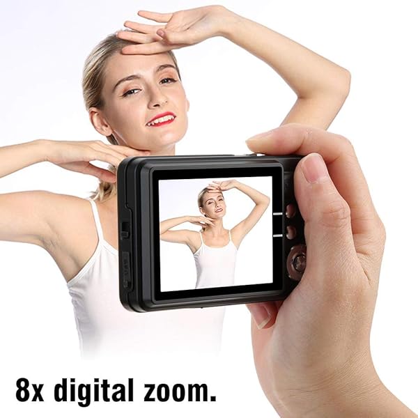 Hilitand Digital Camera 18MP Auto Focus 8X Zoom 2.7in LCD Display Ideal for Photography Gifts for Children Friends and Parents Black - View 5 of 8