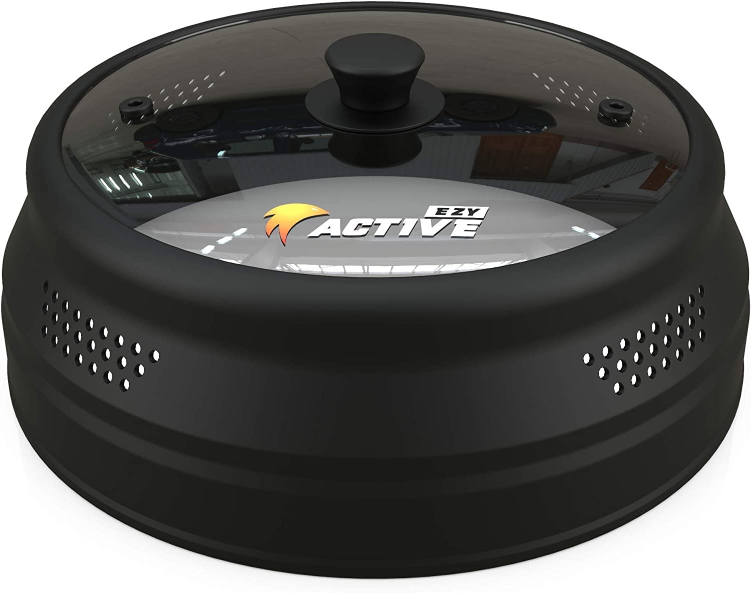 EZY ACTIVE Collapsible Microwave Cover Silicone Glass Splatter Guard Lid for 6-12 Inch Plates Bowls Dishwasher Safe Heat Resistant BPA Free Black - View 8 of 8