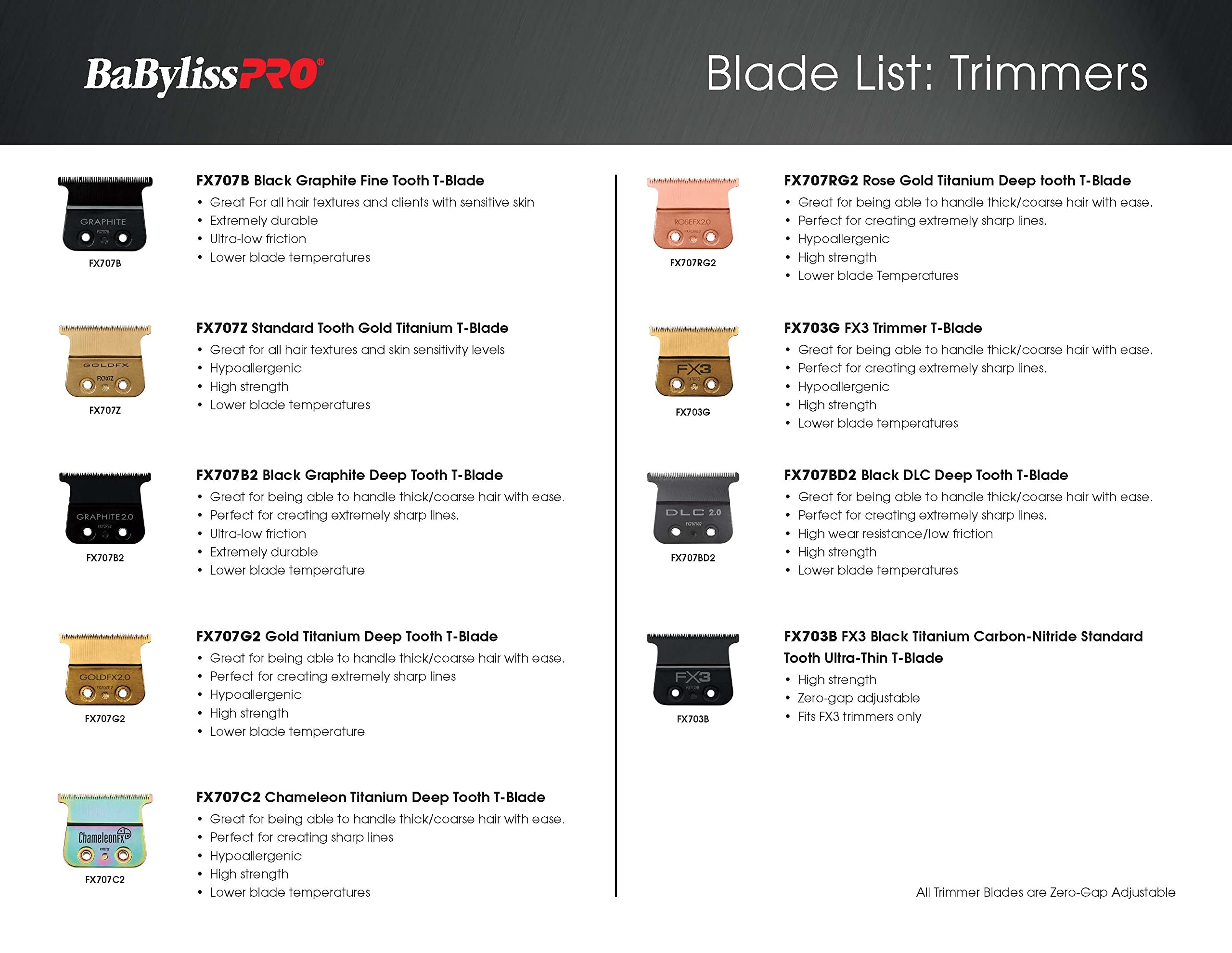 BaBylissPRO BabylissPRO Tooth T-Blade: Premium Black Graphite Fine for Precision Hair Cutting - View 5 of 6