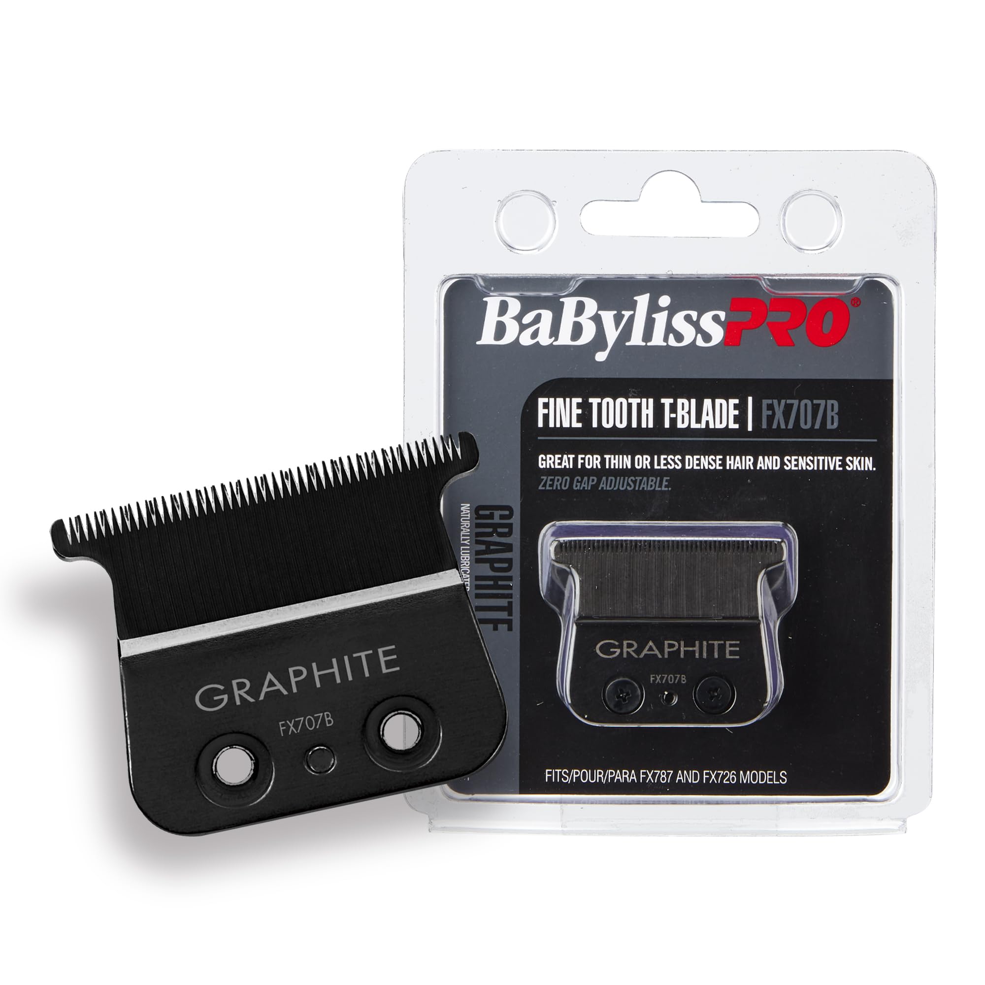 BabylissPRO Tooth T-Blade: Premium Black Graphite Fine for Precision Hair Cutting