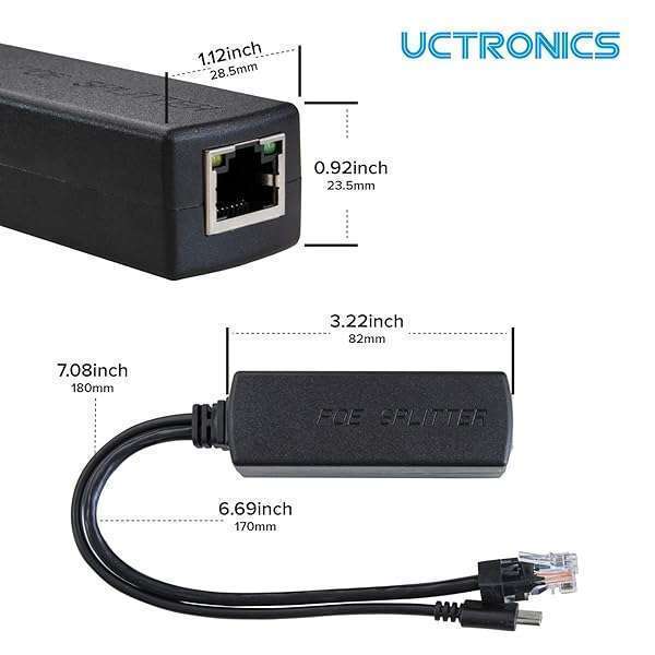UCTRONICS UCTRONICS PoE Splitter USB-C 5V: Active Adapter for Raspberry Pi 4, Google WiFi & Security Cameras - View 4 of 7