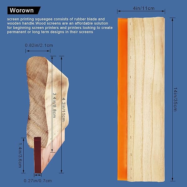 Worown Worown 16x20 Inch Wood Silk Screen Printing Frame with 160 White Mesh and 13.7 Inch Squeegee for Quality Screen Printing - View 5 of 8