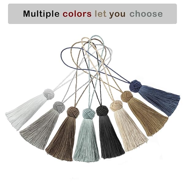 BEL AVENIR BEL AVENIR 8 Pcs Elegant Polyester Key Tassel Set Colorful Charms for Christmas Tree DIY Craft Garland Wedding Home Party Decorations White - View 5 of 7