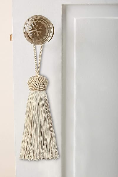 BEL AVENIR BEL AVENIR 8 Pcs Elegant Polyester Key Tassel Set Colorful Charms for Christmas Tree DIY Craft Garland Wedding Home Party Decorations White - View 6 of 7