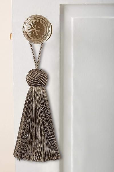 BEL AVENIR BEL AVENIR 8 Pcs Elegant Polyester Key Tassel Set Colorful Charms for Christmas Tree DIY Craft Garland Wedding Home Party Decorations Flaxen - View 6 of 7