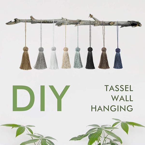 BEL AVENIR BEL AVENIR 8 Pcs Elegant Polyester Key Tassel Set Colorful Charms for Christmas Tree DIY Craft Garland Wedding Home Party Decorations Flaxen - View 7 of 7