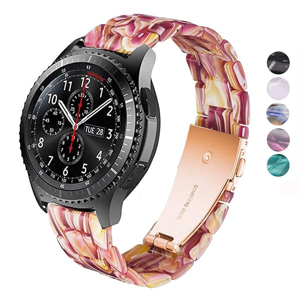 SPINYE SPINYE Colorful Resin Watch Bands for Samsung Galaxy Watch 46mm Huawei Watch GT5 GT4 GT3 GT2 22mm Strap for Men and Women Face Red - View 2 of 8