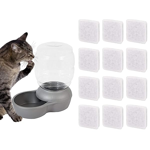 PURIMADE PURIMADE 12 Pack Pet Water Filters Compatible with Petmate Replendish and Mason Ultra Fine Charcoal Filters for Clean Pet Water
