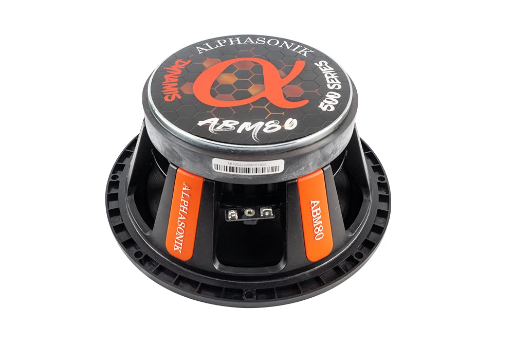 Alphasonik Alphasonik ABM80 DYNAMIS Series 8 Inch 800 Watts Max Mid-Range Car Audio Speakers with Grille and Cloth Surround 4 Ohm - View 6 of 6