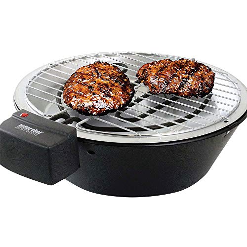 Better Chef Better Chef 12-Inch Indoor Electric Barbecue Grill - 1KW Stainless Steel, Round Design with Metal Drip Pan