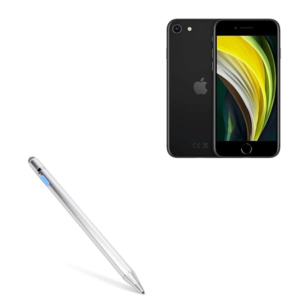 BoxWave BoxWave Stylus Pen for Apple iPhone SE 2020 AccuPoint Active Stylus with Ultra Fine Tip Metallic Silver - View 2 of 10