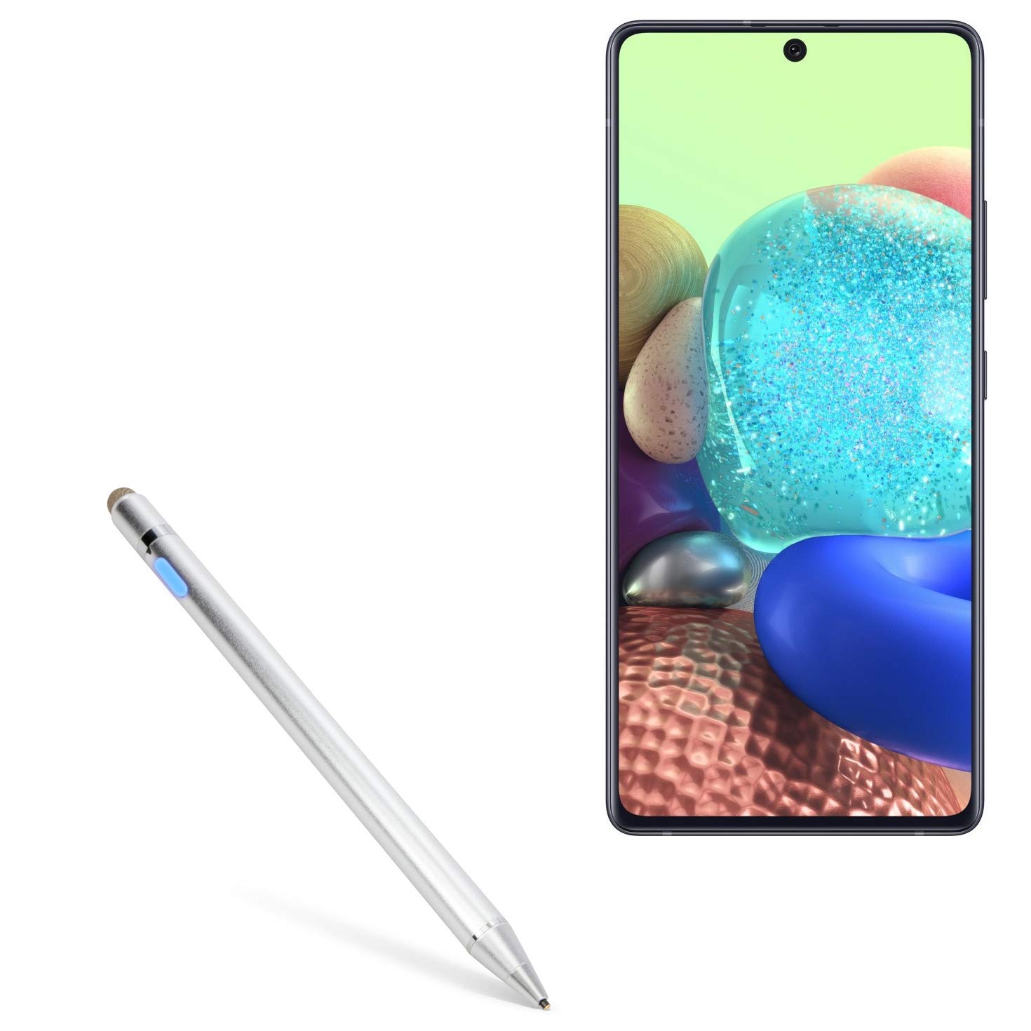 BoxWave Stylus Pen for Samsung Galaxy A71 5G AccuPoint Active Stylus with Ultra Fine Tip Metallic Silver