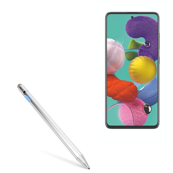 BoxWave BoxWave Stylus Pen for Samsung Galaxy A51 5G AccuPoint Active Stylus with Ultra Fine Tip Metallic Silver